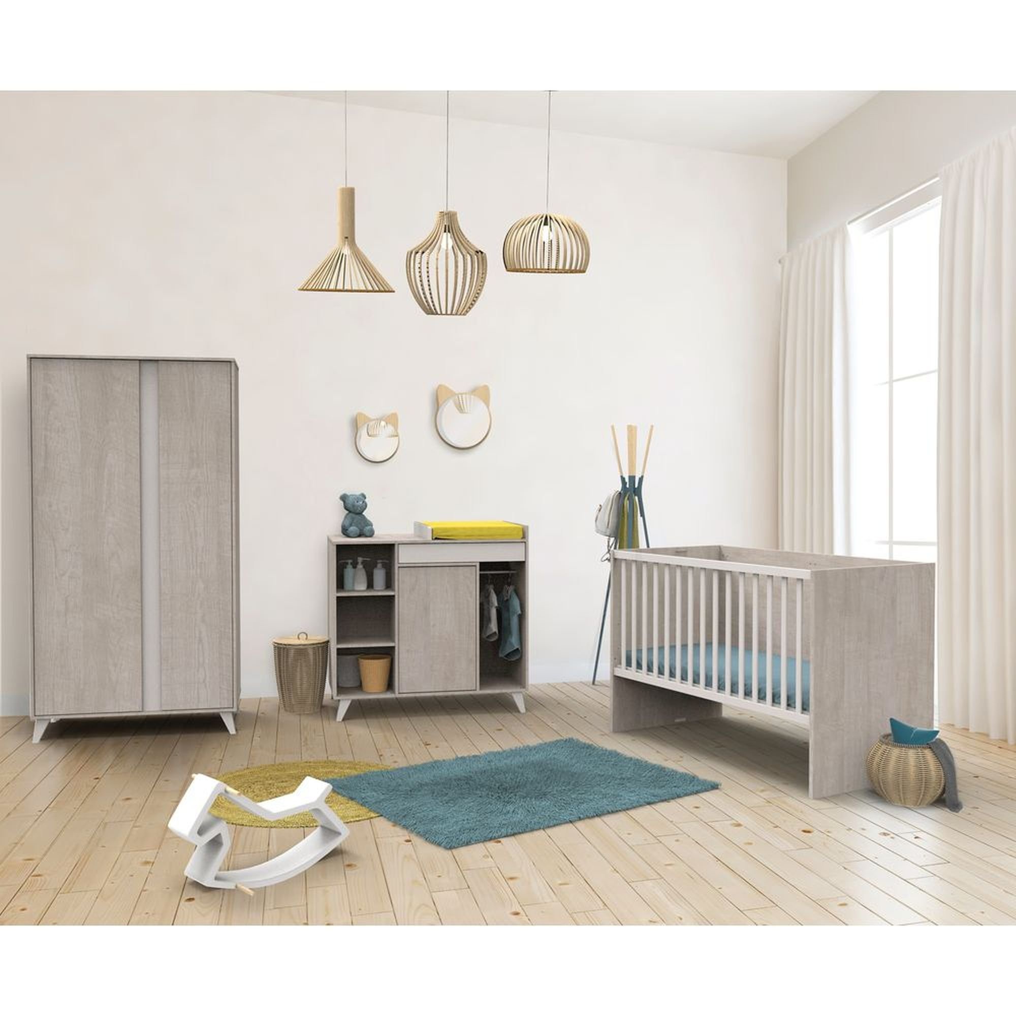 Nova New Armoire 2 Portes Gris Loft De Sauthon Baby S Sweet Home