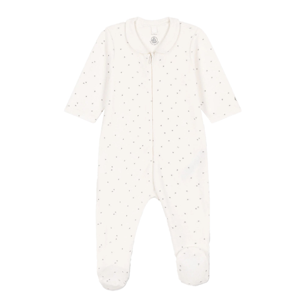 Pyjama Toiles En Velours Blanc Mois Petit Bateau Pyjamas Fille Aubert