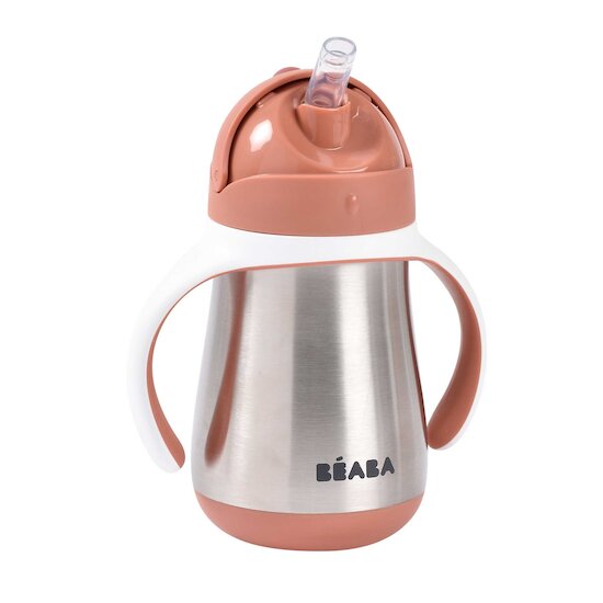 Tasse en inox avec paille Terracotta  de Béaba