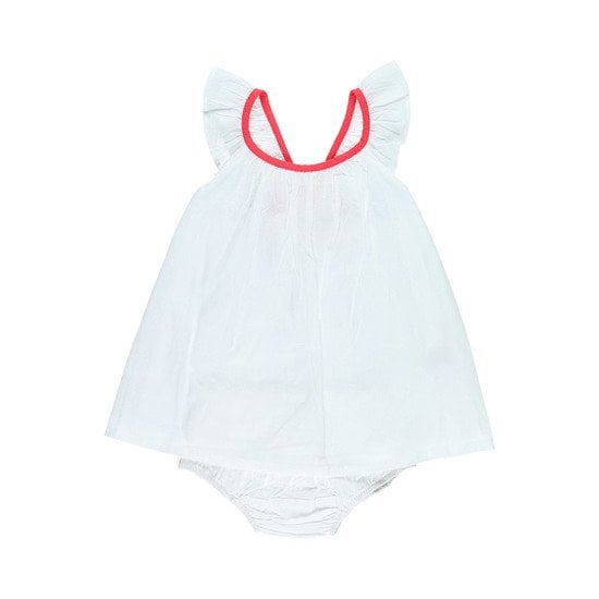 Set robe + bloomer collection Peps Girl Blanc 6 mois de Noukies