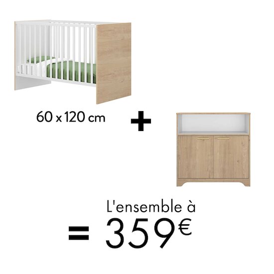 Offre Galipette : Lit 60x120 cm + Commode = 359€   de Galipette