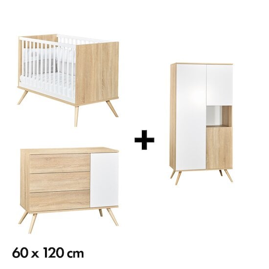 Chambre Seventies : Lit 60x120 + Commode + Armoire   de Sauthon Baby's Sweet Home