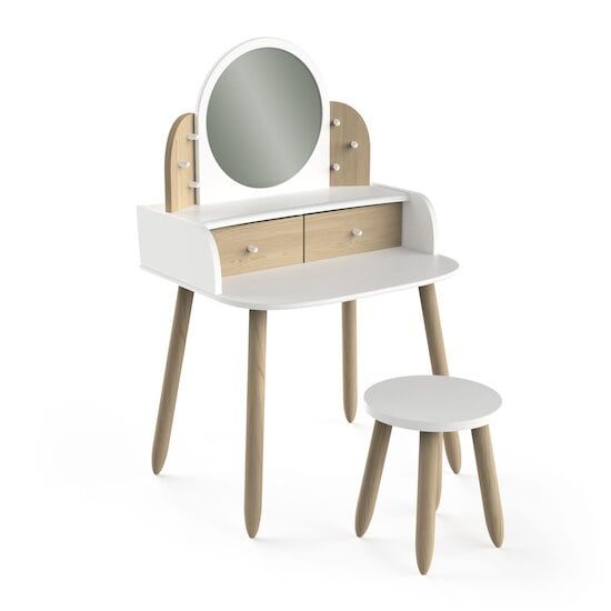 Lili Coiffeuse + tabouret Blanc / Beige  de CBA Meubles