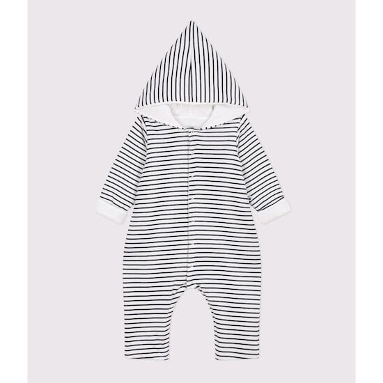 Combinaison longue à capuche Rayures 12 mois de Petit Bateau