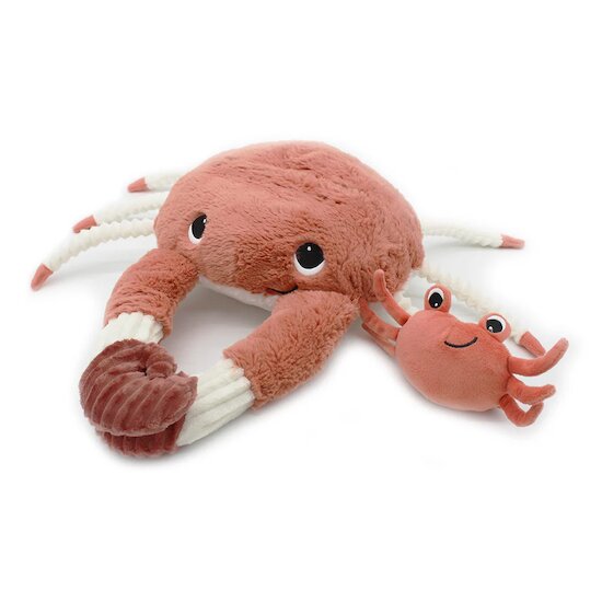 Ptipotos Peluche crabe Cassecou et son bébé Terracotta 46 cm de Les Déglingos