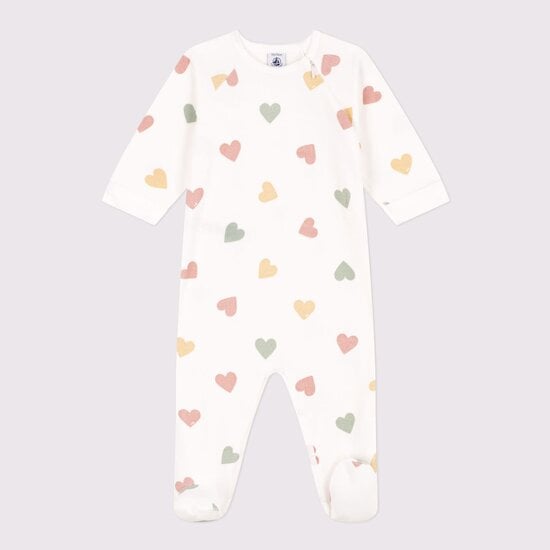 Pyjama en velours Cœurs multicolores  de Petit Bateau