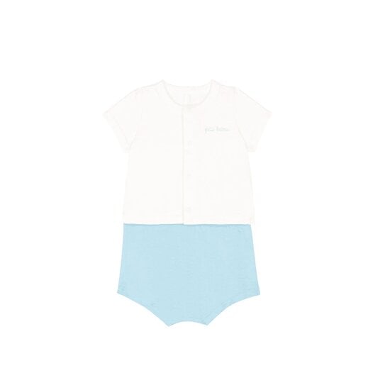 Ensemble naissance deux pièces en coton avec bas uni   de Petit Bateau