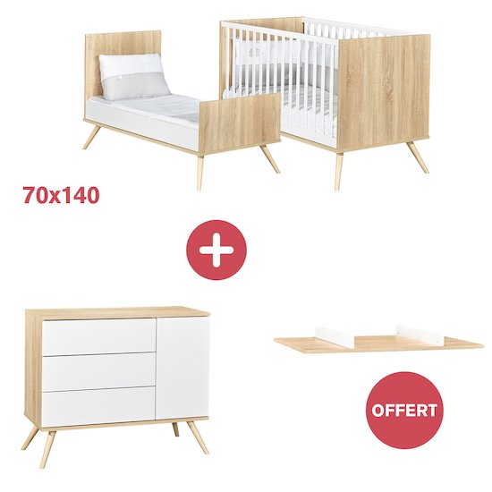 Offre Chambre Seventies Un Plan Offert Pour 1 Lit 1 Commode Achetes De Sauthon Baby S Sweet Home Lits 70x140 Evolutifs Aubert