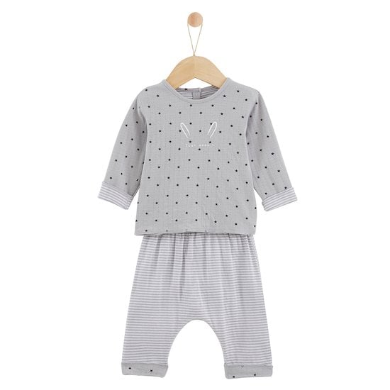 Pantalon + t-shirt Lapin Câlin Gris  de P'tit bisou