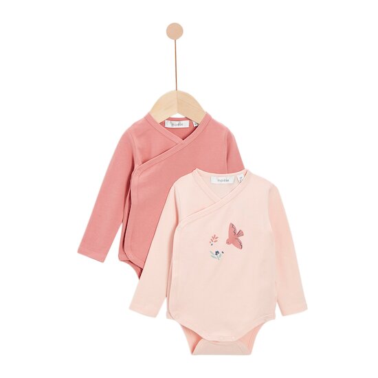 Poésie d'Automne Lot de 2 bodies manches longues Pink Thé  de Marèse