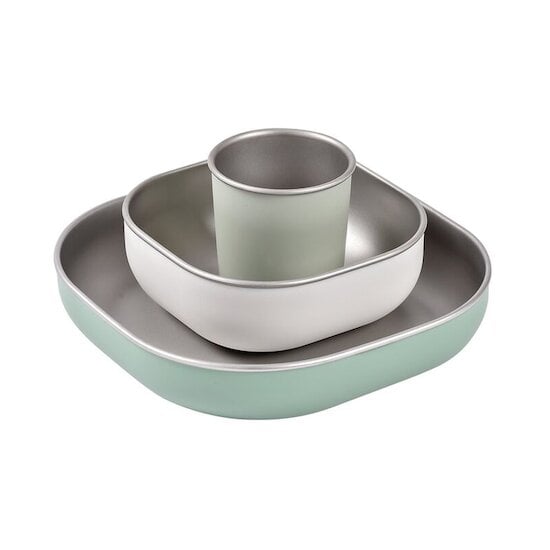 Coffret repas Inox Vert Sauge  de Béaba