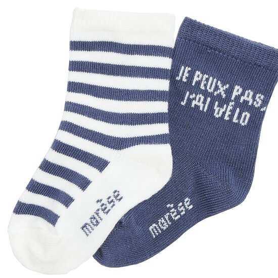 Bleu Château Lot de 2 chaussettes Milk Blue  de Marèse