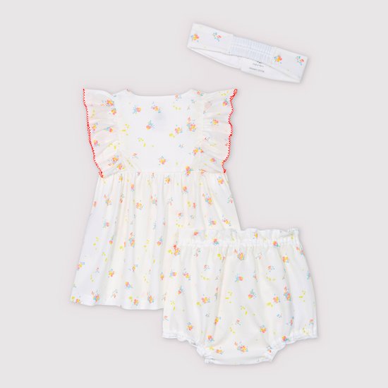 Robe Sans Manches Avec Bloomer Et Bandeau Bebe Fille En Popeline De Coton Biologique Blanc Marshmallow Blanc Multico 3 Mois De Petit Bateau Robes Jupes Fille Aubert