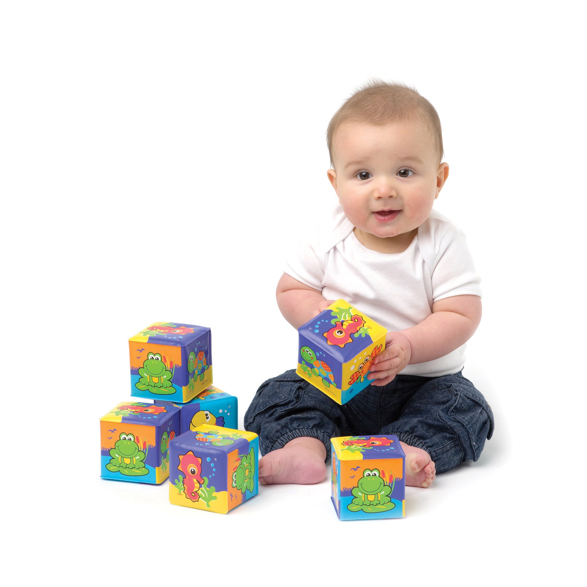 Cubes souples x6 Multicolore de Playgro, Jouets de bain : Aubert