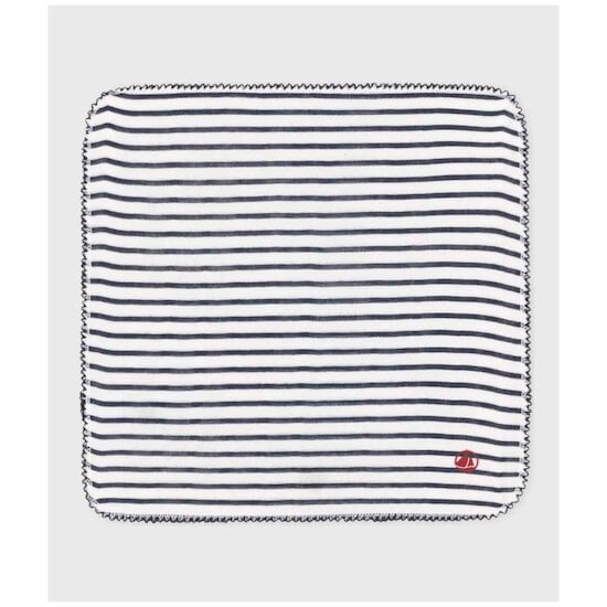 Mouchoir bébé en gaze Marshmallow/Smoking  de Petit Bateau