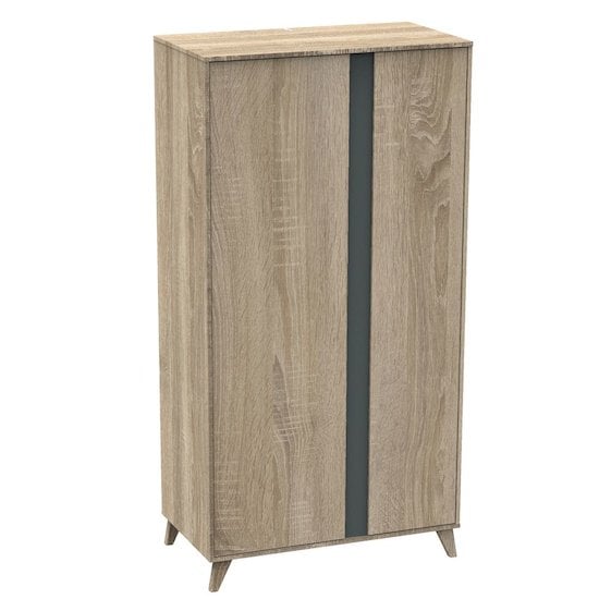 Nova new armoire 2 portes Gris volcan  de Sauthon Baby's Sweet Home