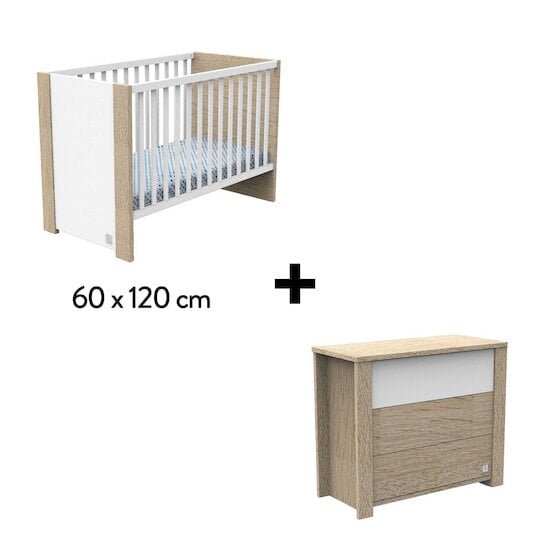 Chambre Antonin Duo : lit 60 x 120 + commode   de Sauthon Baby's Sweet Home