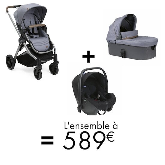 Offre Chicco : Trio Best Friend poussette + siège auto Kory  + nacelle =  589€   de Chicco