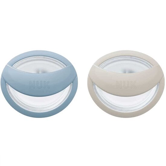 Lot de 2 Sucettes en silicone Mommy Fell Bleu/gris 0-9 mois de Nuk