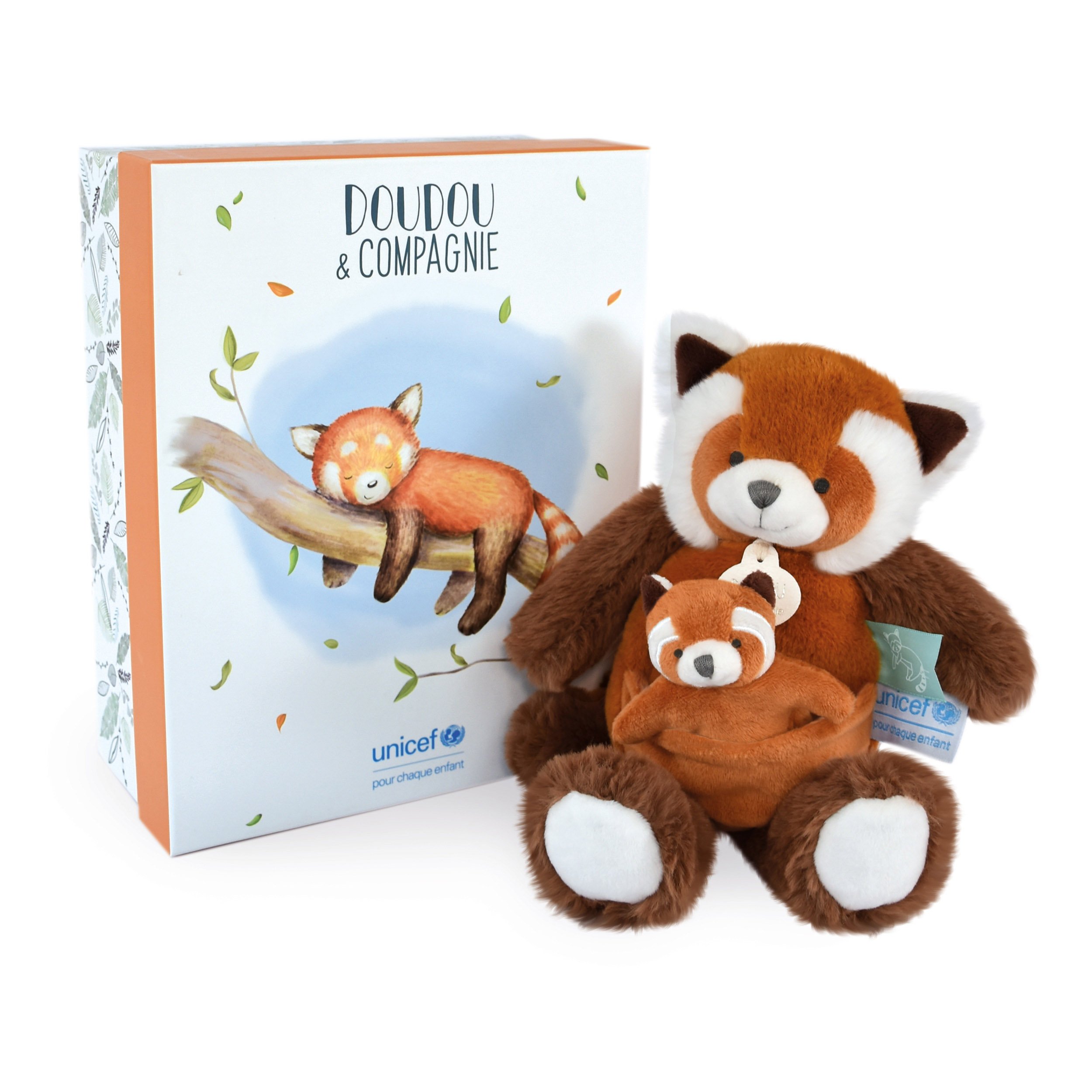 Doudou et Compagnie Chaussons Panda Roux UNICEF - 0/6 Mois