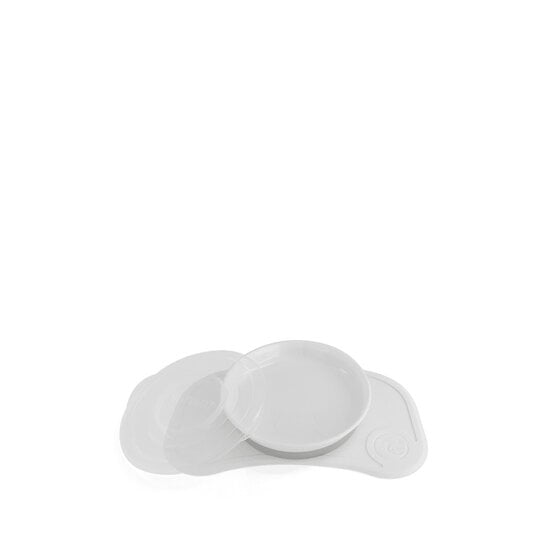 Plateau Click Mat mini avec assiette Blanc  