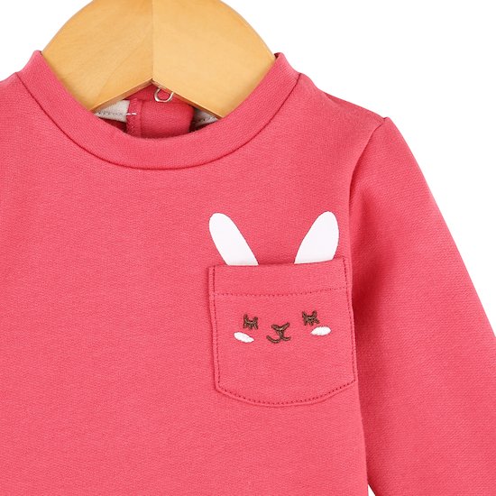 Little Explorers Robe manches longues rose motif lapin  de P'tit bisou