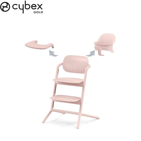 Chaise haute Lemo 3-in-1 Pearl Pink / Light Pink  de CYBEX