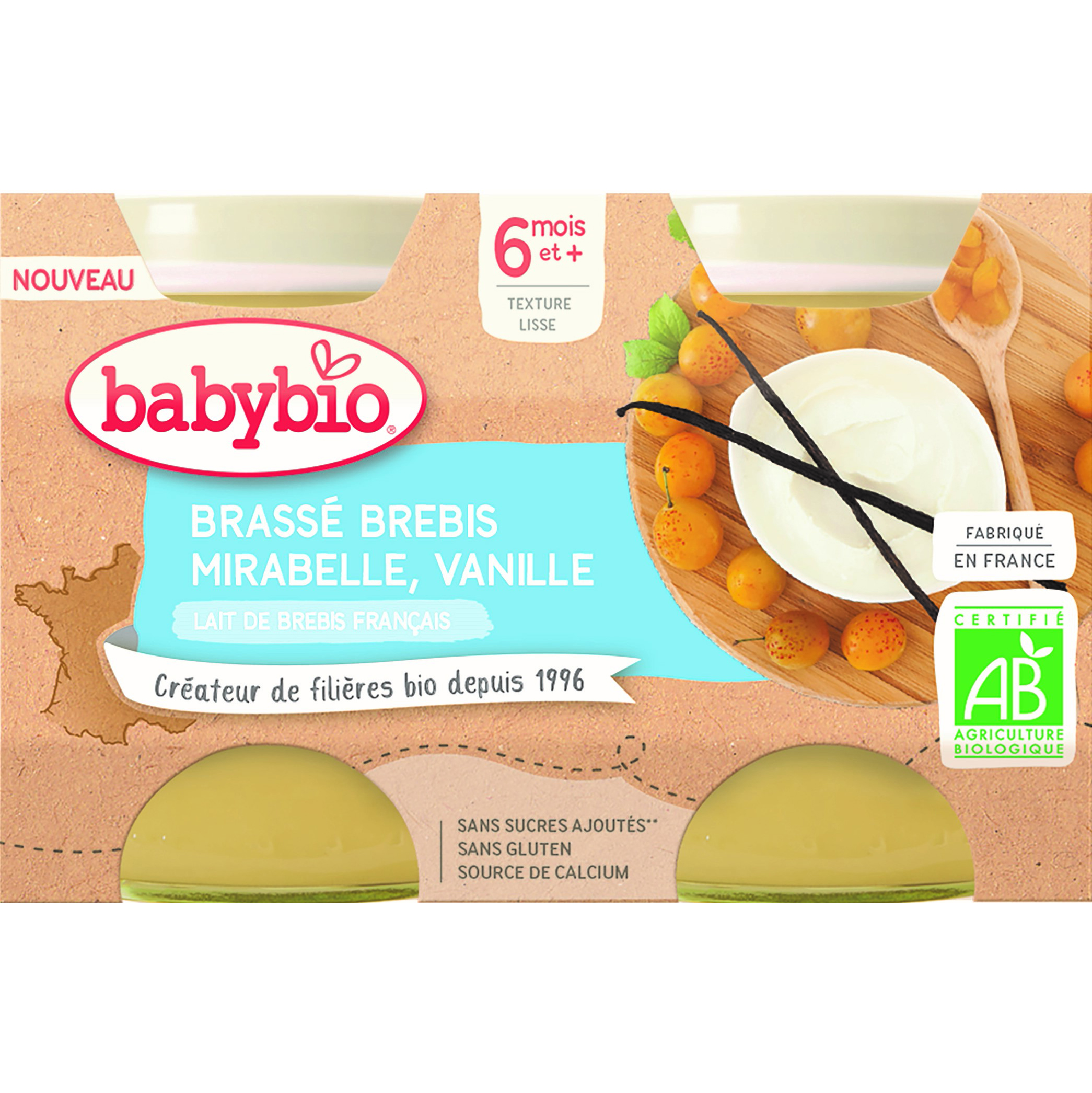Pack yaourt brassé au lait entier de vache pour bébé dès 6 mois - FRANCE  BéBé BIO