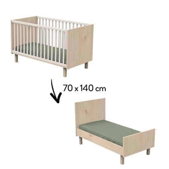 Solène Lit 70x140 évolutif Beige cendré 70 x 140 cm de Sauthon Baby's Sweet Home