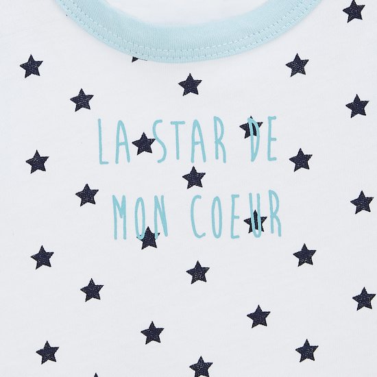 Summer Bodies Body combicourt Stars Blanc/Bleu  de P'tit bisou