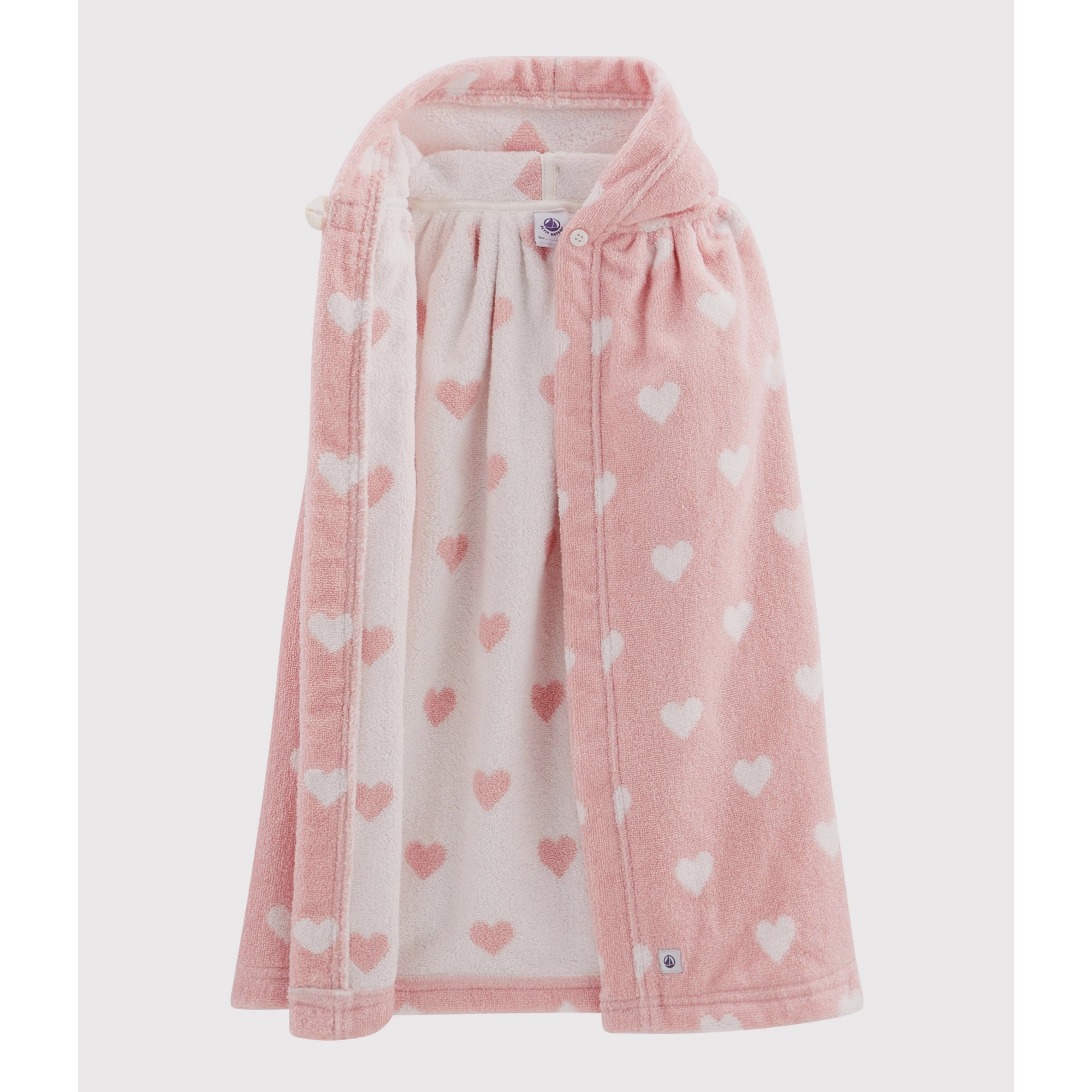 Cape De Bain Cœur Bebe En Eponge Rose Taille Unique De Petit Bateau Sorties De Bain Aubert