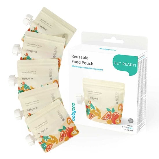 Sachets alimentaires réutilisables x5 pcs  150 ml de Babyono