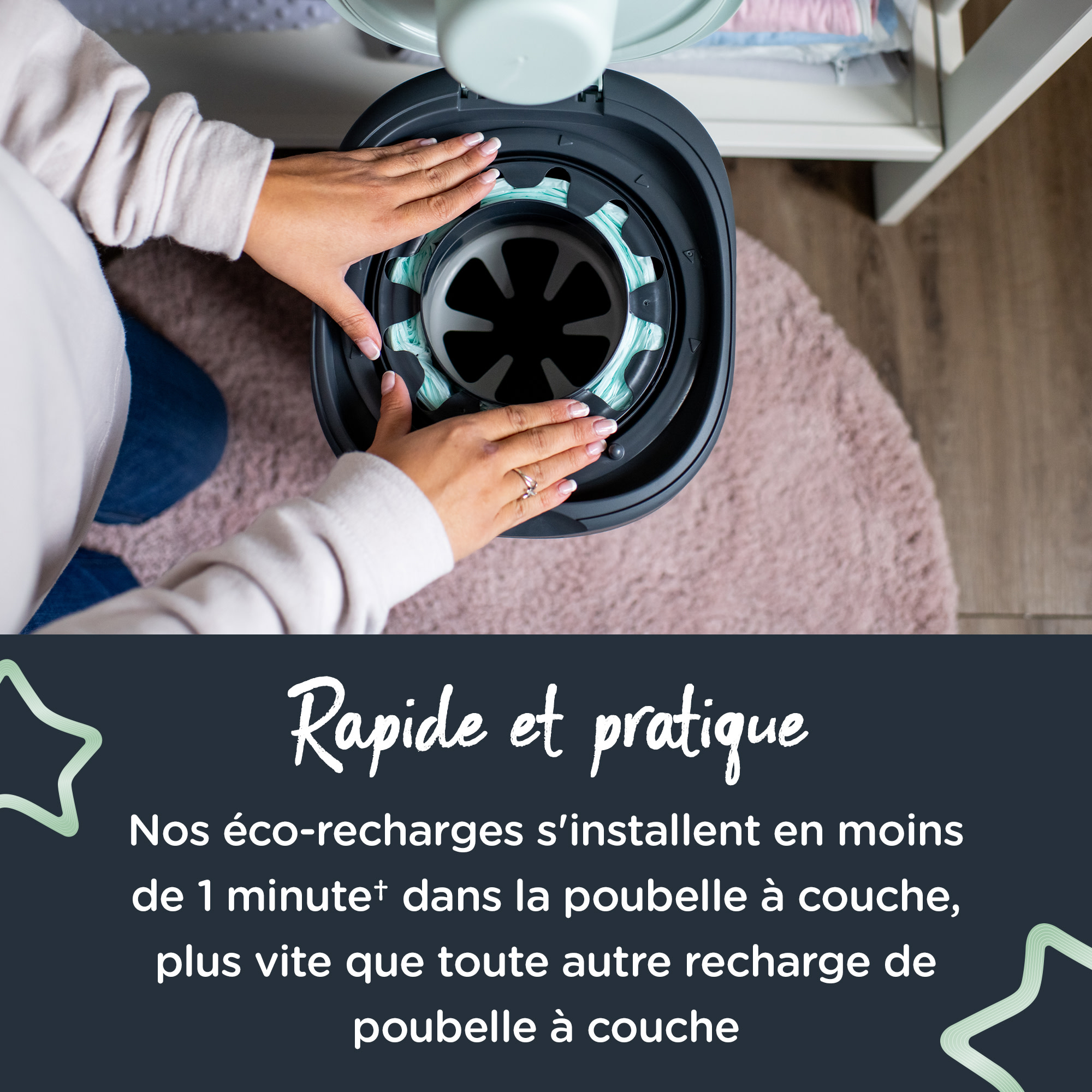Tommee Tippee Twist & Click Blue poubelle à couches + recharge