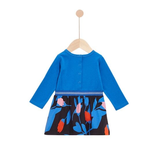  Pop mood Robe manches longues bleue fleurie  de Marèse