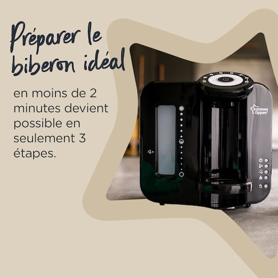 Préparateur-Chauffe Biberons Perfect Prep Noir de Tommee Tippee