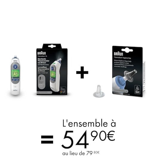 Offre Braun : Thermomètre auriculaire + embouts à 54,90€ au lieu de 79€80   de Braun