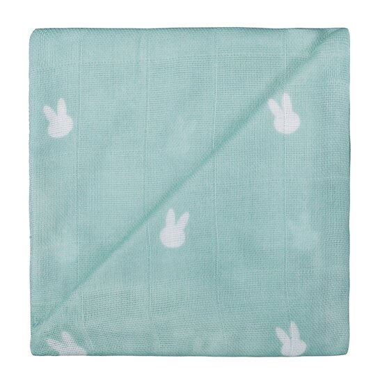 Lange en Gaze Imprimé Ocean Green Bunny  de Zewi Bébéjou