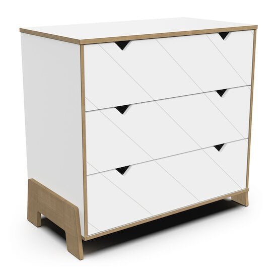 Albizia Commode 3 tiroirs Blanc / chêne  de CBA Meubles