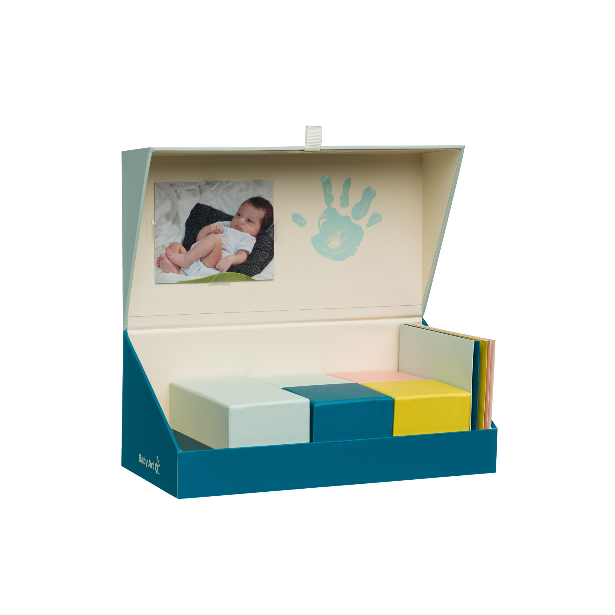 Boîte à souvenirs bébé 7 tiroirs - Bleu