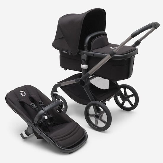 Fox 5 Poussette avec Nacelle et Siège Black Midnight Châssis graphite  de Bugaboo