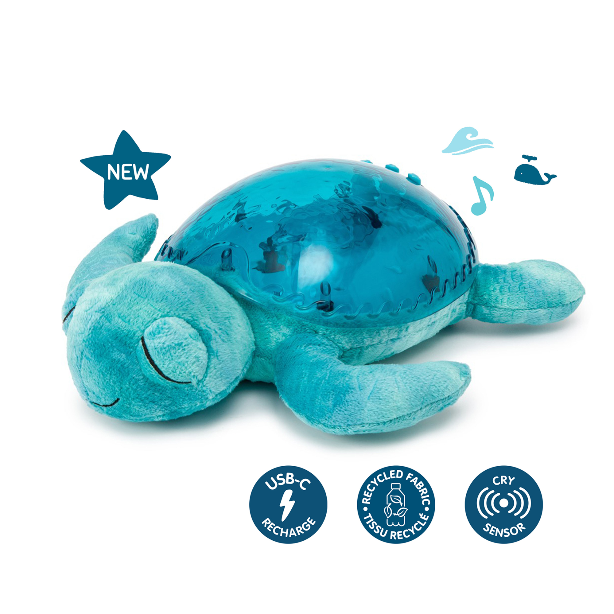 Veilleuse Tortue Tranquil Turtle Rechargeable Aqua Cloud B Veilleuses Aubert