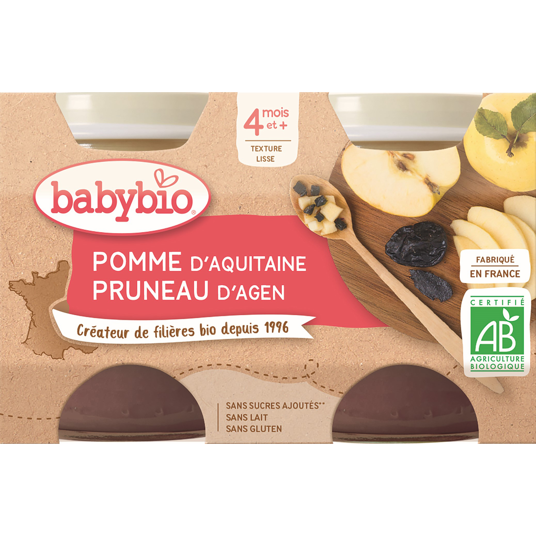 Petit Pot Pomme De Nouvelle Aquitaine Pruneau D Agen 2 X 130 G De Babybio Desserts Fruites Compotes Brasses Aubert