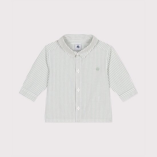 Chemise en coton rayée Paul / Ecume  de Petit Bateau