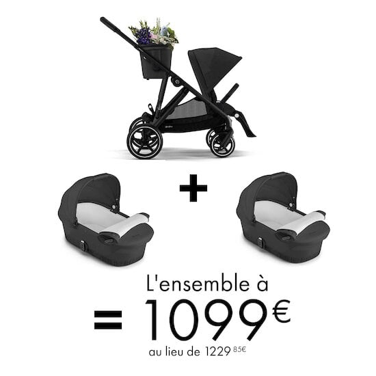 Offre Cybex : Poussette Gazelle + 2 Nacelles Gazelle à 1099€ au lieu de 1229,85€   de CYBEX