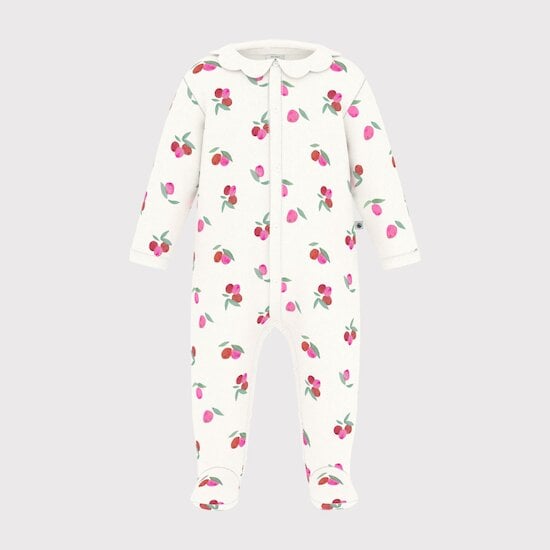 Pyjama bébé en coton avec col pétale fruits   de Petit Bateau