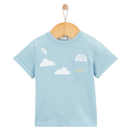 Sweet Summer Tee-shirt manches courtes bleu ciel 3 mois de P'tit bisou