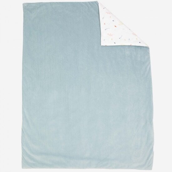 Couverture, plaid polaire pour bébé 75 x 100 cm en flanelle et sherpa ultra  doux - bleu MONSIEUR BEBE