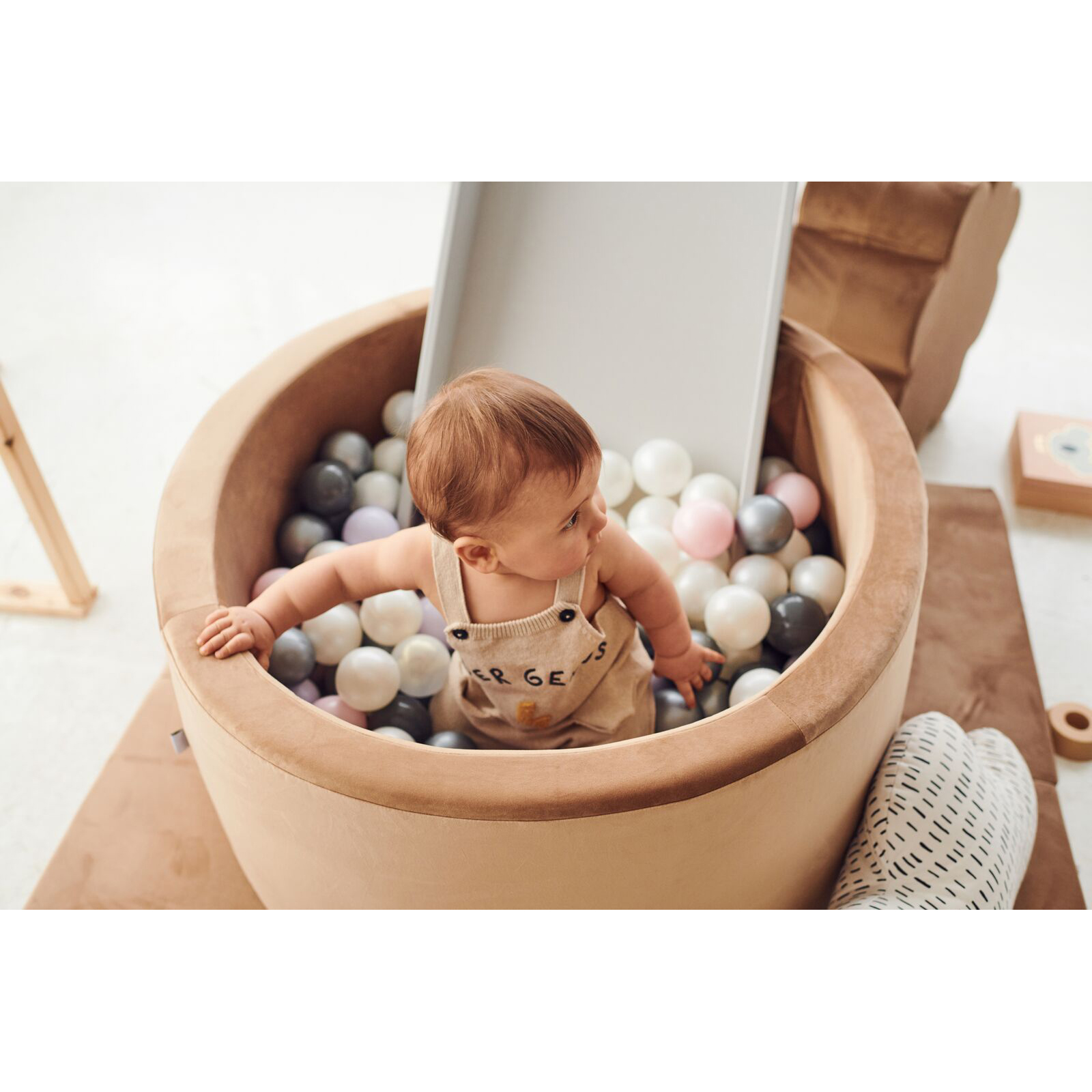 Piscine Ronde A Balles Velours Beige 90 X 40 Cm De Misioo Misioo Aubert