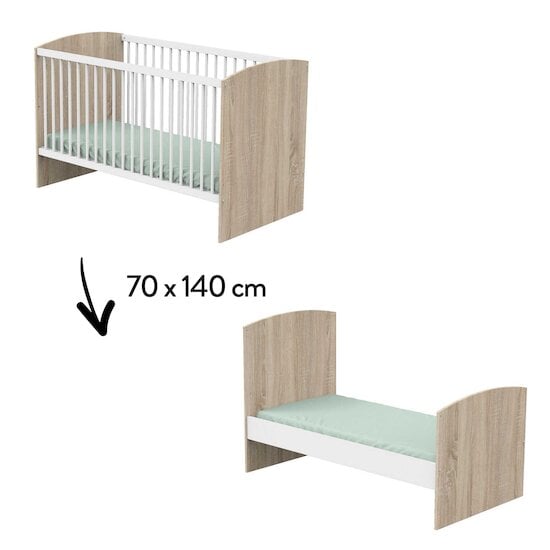 Access Lit évolutif Bois blanc 70 x 140 cm de Sauthon Baby's Sweet Home