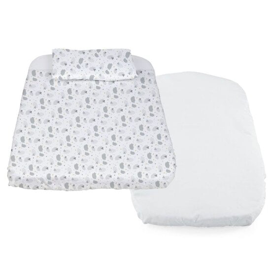 Taie d'oreiller + Drap housse + Drap Baby Hug Sheep  de Chicco